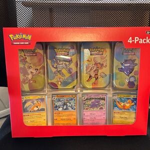 Pokemon Trading Card Game 4-Pack with Red Box